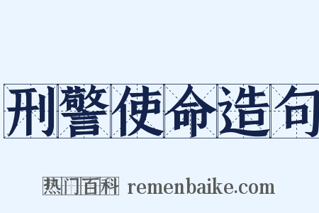 刑警使命造句是什么意思的图片